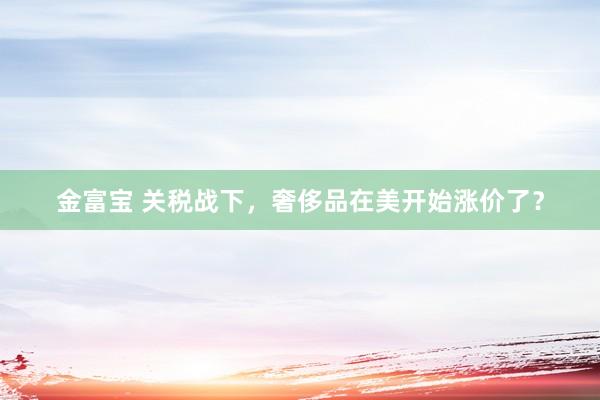 金富宝 关税战下，奢侈品在美开始涨价了？