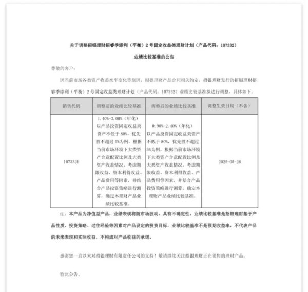 博远配资 银行理财产品业绩比较基准密集下调！业内：能更好地反映市场环境变化